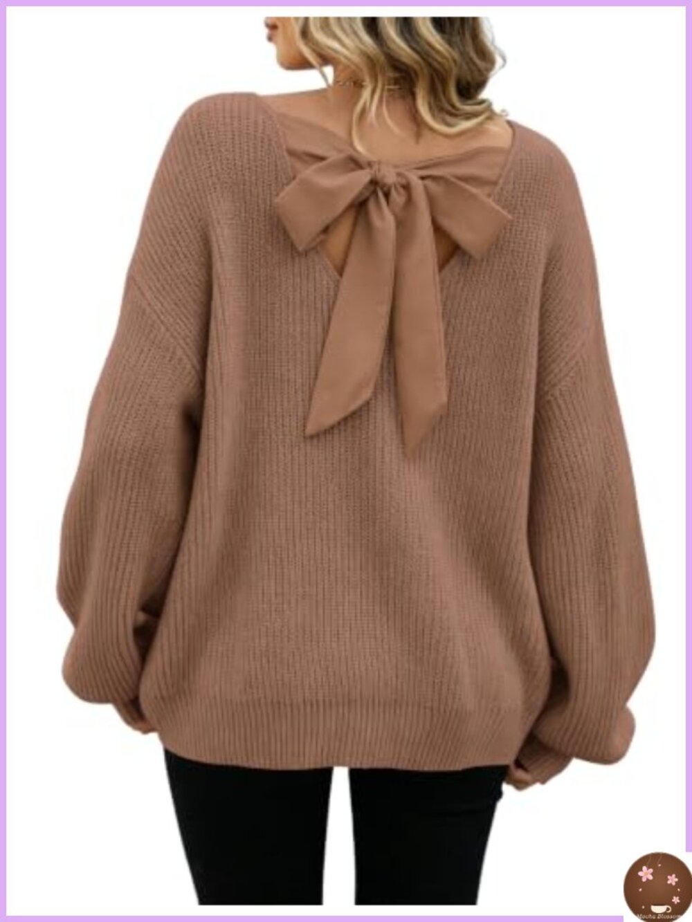 Chunky Knit Bow Back Sweater Women